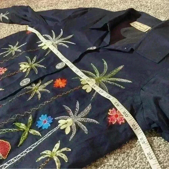 New Direction Jacket Womens Size L Black Embroidered & Beaded- Island Theme - Picture 8 of 9